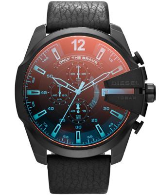 Diesel Mega Chief chronograaf zwarte wijzerplaat Heren horloge DZ4323