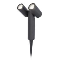 Pinero Dubbel LED prikspot - GU10 8 Watt 345 Lumen - Dimbaar - Kantelbaar - 6500K daglicht wit - IP64 Waterdicht - Zwart - thumbnail