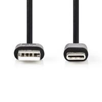 Nedis CCGL60601BK20 Usb-kabel Usb 2.0 Usb-a Male Usb-c™ Male 2.5 W 480 Mbps Vernikkeld 2.00 M Rond Pvc Zwart Label - thumbnail