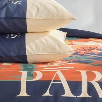 Beddengoedset - TODAY - JAVA - 2 personen - 240x220 cm - Katoen - Parijs print - Blauw