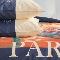 Beddengoedset - TODAY - JAVA - 2 personen - 240x220 cm - Katoen - Parijs print - Blauw - thumbnail