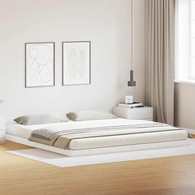Bedframe Wit 180 x 220 cm Massief grenenhout