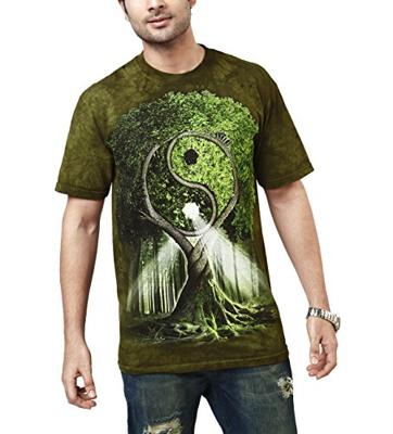 T-Shirt Mountain Artwear Yin Yang Tree Groen M