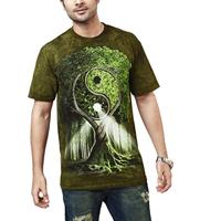 T-Shirt Mountain Artwear Yin Yang Tree Groen L - thumbnail