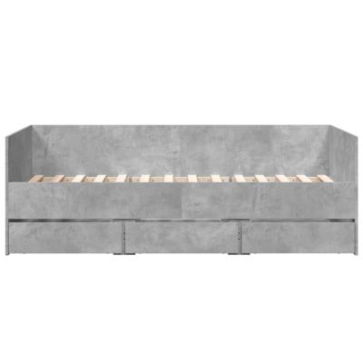 Slaapbank met lades zonder matras 90x190 cm betongrijs