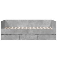 Slaapbank met lades zonder matras 90x190 cm betongrijs - thumbnail