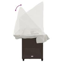 Ligbed met luifel en kussens poly rattan bruin - thumbnail