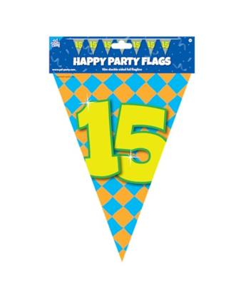 Happy Verjaardag Vlaggenlijn 15 Jaar (10m)