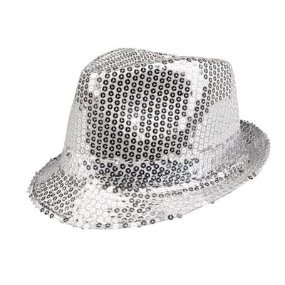 Boland Hoed popster pailetten zilver Boland Hoed popster pailetten zilver