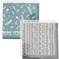 Creativ Company Deco folie en transfervel, lente bloemen, vel 15x15 cm, zilver, turquoise, 2x2 vel/ 1 doos - thumbnail