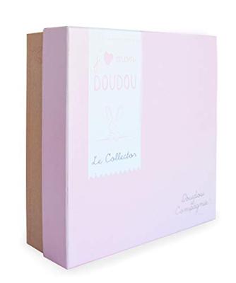 Vierkante teddybeerknuffel 24cm collector - DOUDOU ET COMPAGNIE rozen