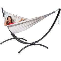 Hangmat met Standaard Tweepersoons 'Arc & Comfort' Pearl - Wit / Ecru - Tropilex ® Hangmat met Standaard Tweepersoons 'Arc & Comfort' Pearl - Wit / Ecru - Tropilex ®
