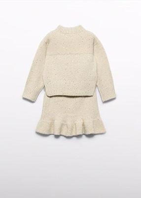 Abel & Lula winter rok-set meisjes - beige - gebreid