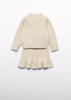 Abel & Lula winter rok-set meisjes - beige - gebreid - thumbnail