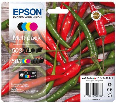Epson inktcartridge 503XL/503, 165 - 550 pagina&apos;s, OEM C13T09R94010, 4 kleuren