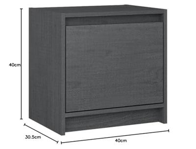 Nachtkastjes 2st 40x30,5x40 cm massief grenenhout grijs