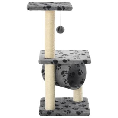 Kattenkrabpaal met sisal krabpalen 65 cm pootafdrukken grijs