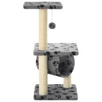 Kattenkrabpaal met sisal krabpalen 65 cm pootafdrukken grijs - thumbnail