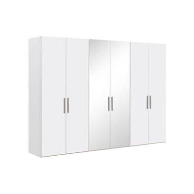 Goossens Kledingkast Easy Storage Ddk, Kledingkast 304 cm breed, 220 cm hoog, 4x draaideur en 2x spiegel draaideur midden Goossens Kledingkast Easy Storage Ddk, Kledingkast 304 cm breed, 220 cm hoog, 4x draaideur en 2x spiegel draaideur midden