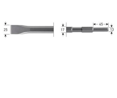 Rotec Platte-beitel 25x450mm 6k-17mm