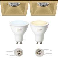Philips Hue LED Spot Set GU10 - Mat Goud - Verdiept - 82mm - Bluetooth - thumbnail