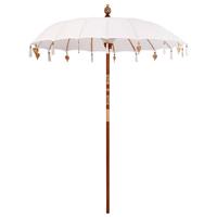 Parasol Crme x 250 cm Katoen en massief hout - thumbnail
