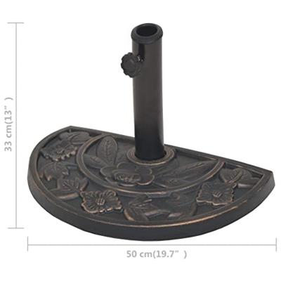 Parasolvoet halfrond 9 kg hars bronskleurig - thumbnail