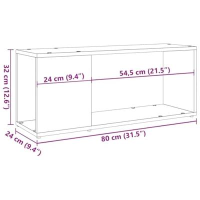 Tv-meubel 80x24x32cm bewerkt hout artisanaal eikenkleur