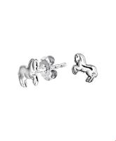 TFT Oorknoppen Paard Zilver Gerhodineerd Glanzend 8.5 mm x 7 mm - thumbnail