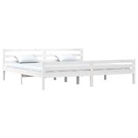 Bedframe massief hout wit 200x200 cm - thumbnail