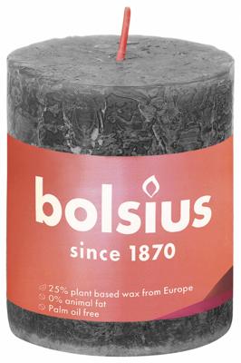 Stompkaars Stormy Grey 80/68 rustiek Bolsius - Bolsius Stompkaars Stormy Grey 80/68 rustiek Bolsius - Bolsius
