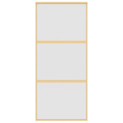VidaXL Schuifdeur 90x205 cm mat esg-glas en aluminium goudkleurig