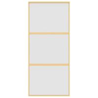 Schuifdeur 90x205 cm mat ESG-glas en aluminium goudkleurig - thumbnail