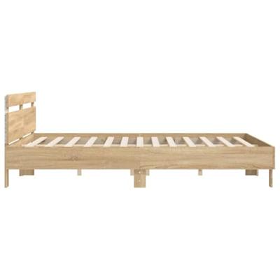 Bedframe met hoofdeinde en LED sonoma eikenkleurig 180x200 cm