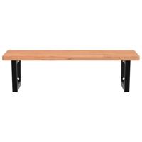 Badkamer wandschap staal en massief beukenhout - thumbnail