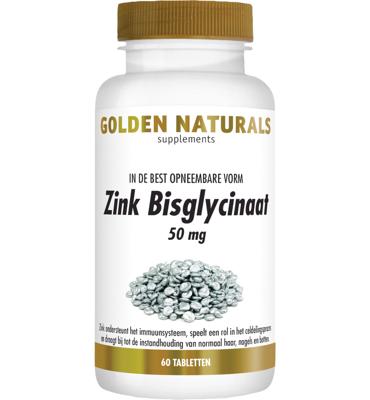 Golden Naturals Zink Bisglycinaat 50 mg Tabletten