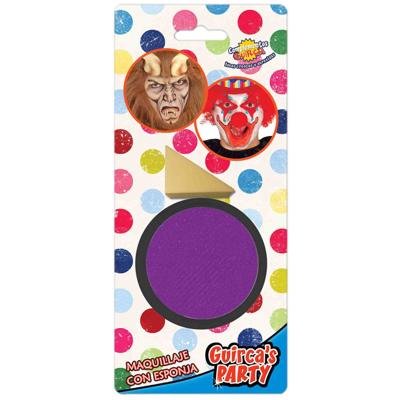 Paarse schmink met sponsje