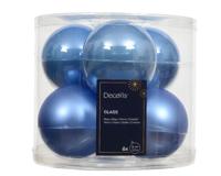 Kerstballen glas d8 cm sky blauw 6 st Decoris - Decoris - thumbnail