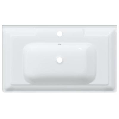 VidaXL Wastafel rechthoekig 81x48x23 cm keramiek wit