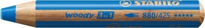 Kleurpotlood stabilo 880 woody 3 in 1 middelblauw | 5 stuks