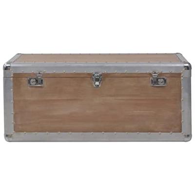 Opbergkist 91x52x40 cm massief vurenhout bruin