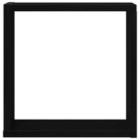 Wandschappen kubus 6 st 30x15x30 cm bewerkt hout zwart eiken - thumbnail
