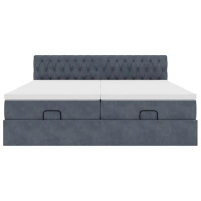 Ottoman bed met matrassen 180x200cm fluweel donkergrijs