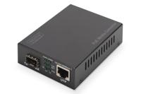 DIGITUS Media Converter - SFP Port - Gbit Ethernet - RJ45 / SFP 1000Base-LX - Met PoE-injector - Zwart - thumbnail