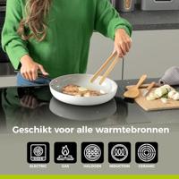 BE Living Koekenpan ø 20 cm - keramische anti-aanbaklaag - PFAS-vrij - geschikt voor alle warmtebronnen - wit - thumbnail