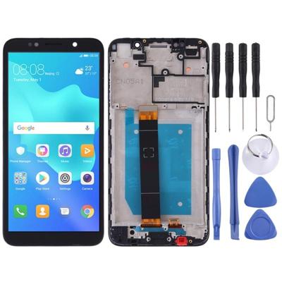 LCD-scherm en digitizer volledige montage met frame voor Huawei Y5 Prime (2018) (zwart)