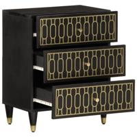 Nachtkastje 50x33x60 cm massief mangohout - thumbnail