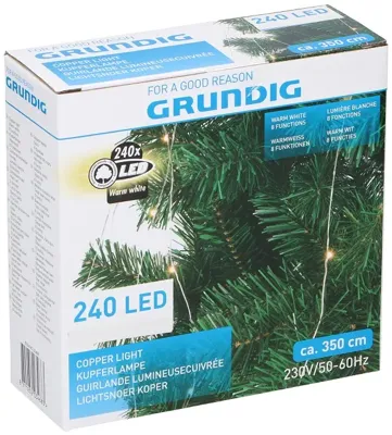 Lichtsnoer koper 240 LED - warm wit - 8 functies Lichtsnoer koper 240 LED - warm wit - 8 functies