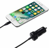 Amazon Basics Autolader met Lightning-connector, rechte kabel, 5 V, 2,4 A, 0,91 m, zwart - thumbnail