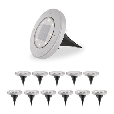 Ellis 12x Solar grondspots - 8 LEDs - 3000K warmwit licht - IP65 waterdicht - Incl. schemerschakelaar - RVS Ellis 12x Solar grondspots - 8 LEDs - 3000K warmwit licht - IP65 waterdicht - Incl. schemerschakelaar - RVS